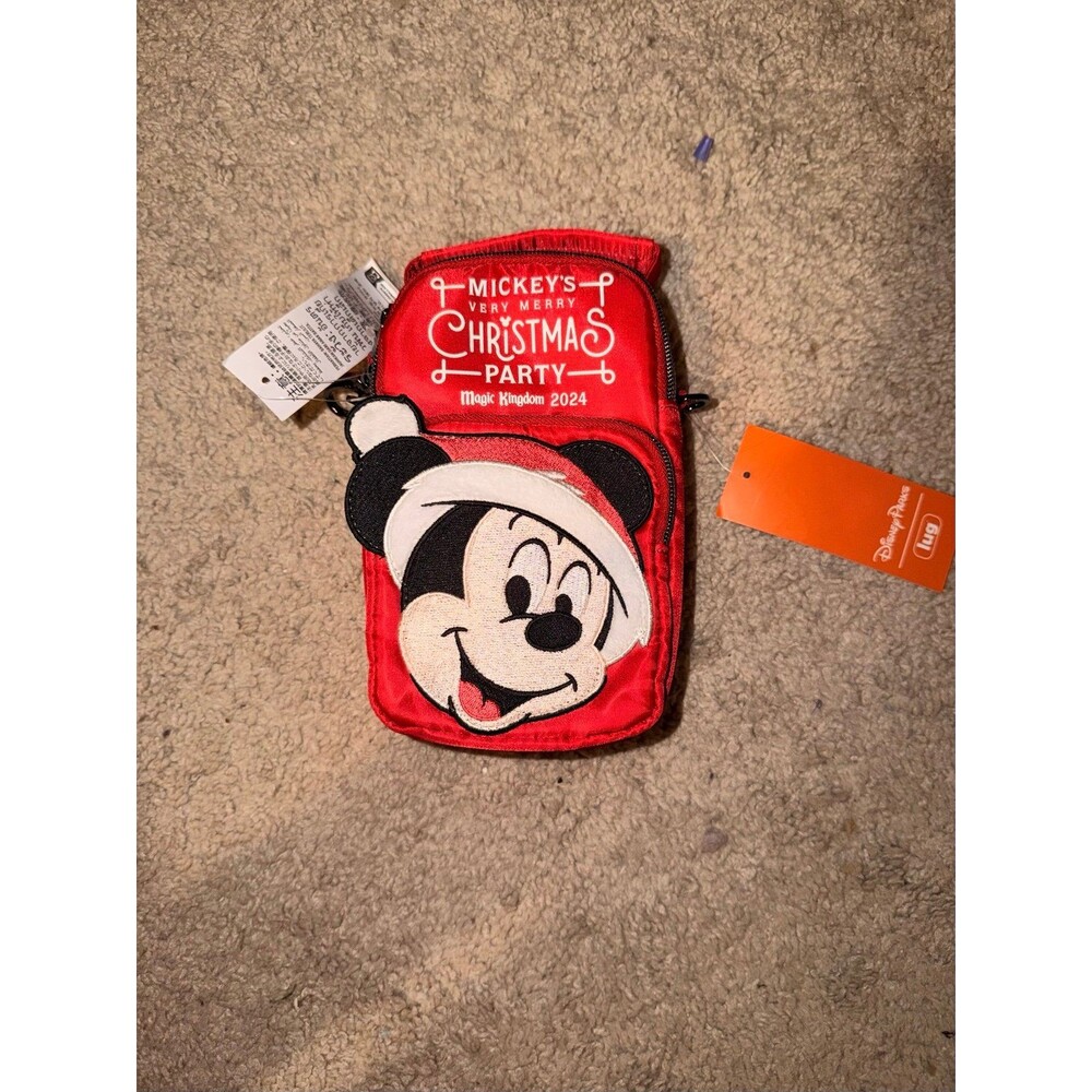 Disney parks Lug Mickey Mouse Merry Christmas party new red crossbody bag purse
